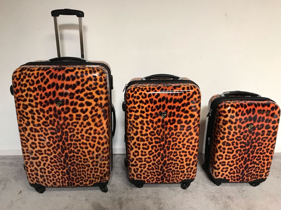 3-Piece Like New Heys Travel Luggage Animal Print