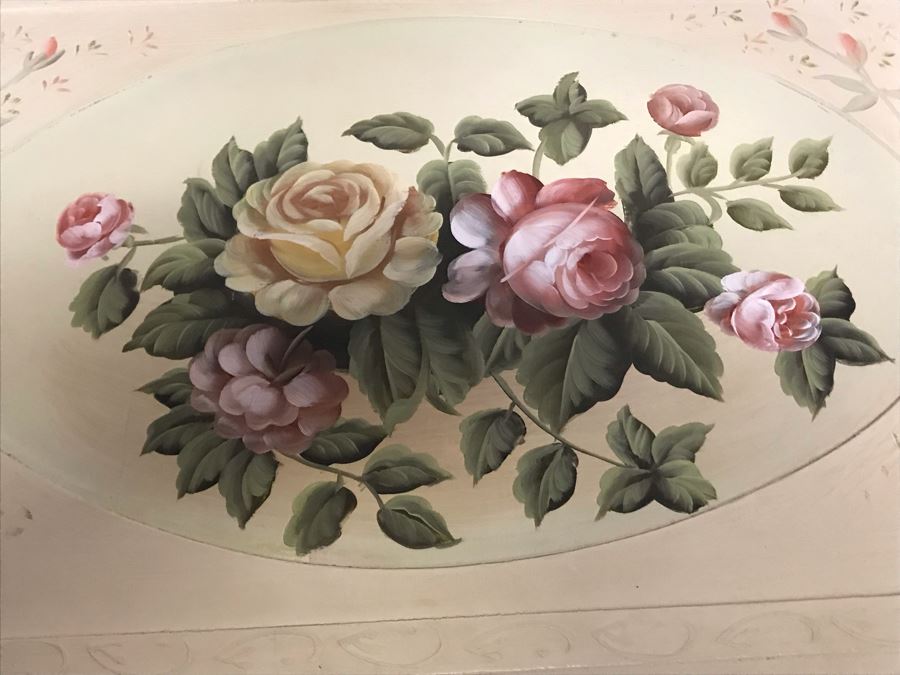 Pair Of Hand Painted Shabby Chic Trunks Chests 24W X 16D X 16H [Photo 6]