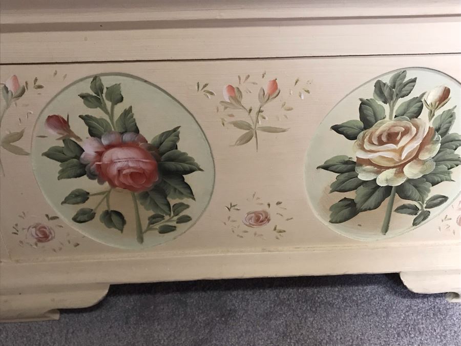 Pair Of Hand Painted Shabby Chic Trunks Chests 24W X 16D X 16H [Photo 7]