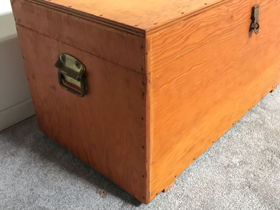 Pair Of Handmade Wooden Trunks Chests 31W X 16D X 16H [Photo 5]