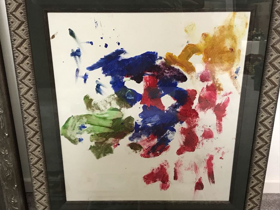 Pair Of Abstract Paintings Painted By Apes With Photographs 25 X 28, 32 X 41 [Photo 3]