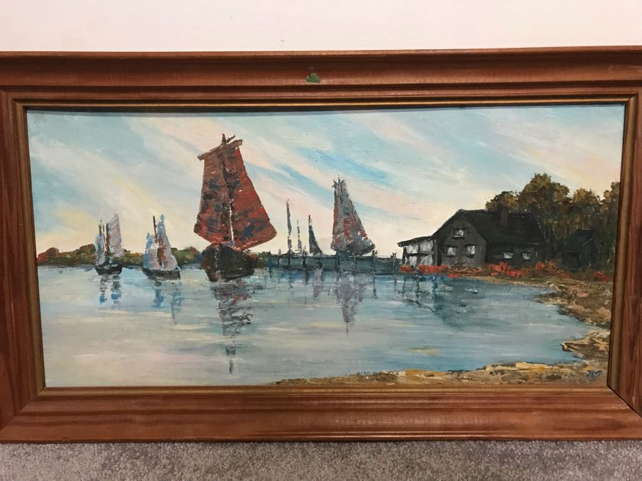 Vintage 1985 Original Jerry Hart Oil Painting 12 X 24 [Photo 2]