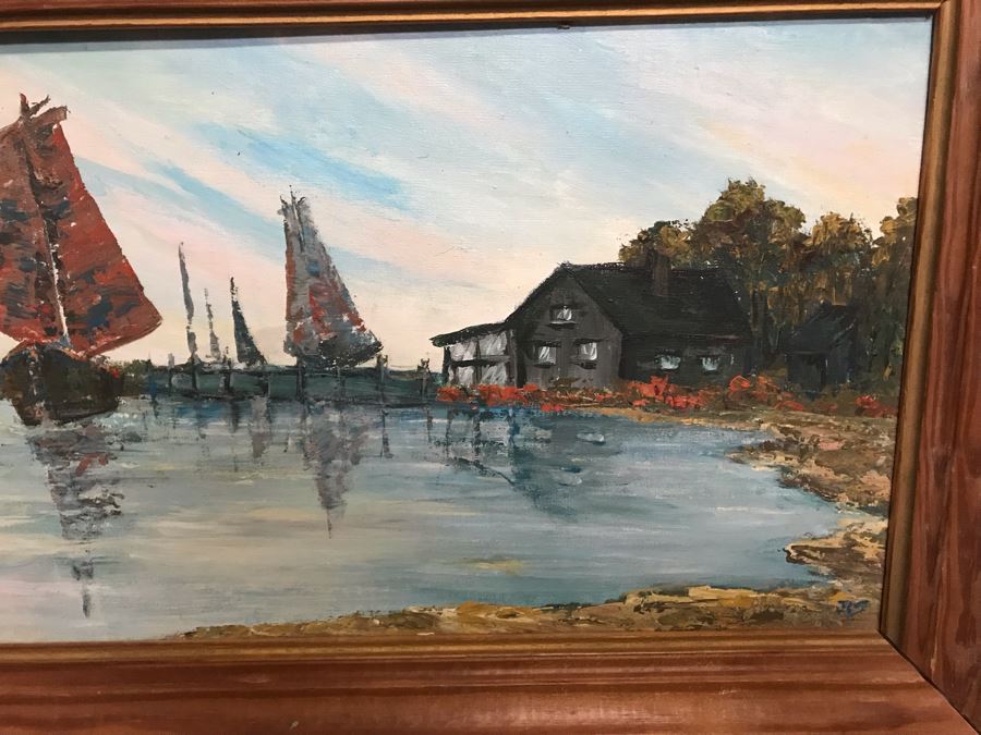 Vintage 1985 Original Jerry Hart Oil Painting 12 X 24 [Photo 4]