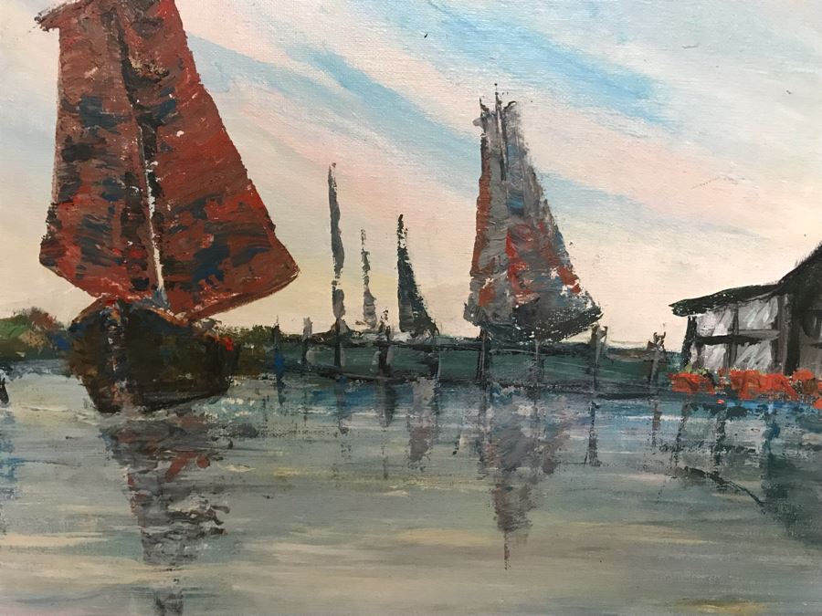 Vintage 1985 Original Jerry Hart Oil Painting 12 X 24 [Photo 6]