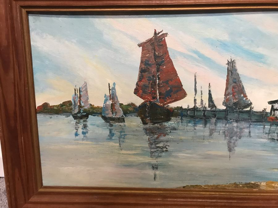 Vintage 1985 Original Jerry Hart Oil Painting 12 X 24 [Photo 3]