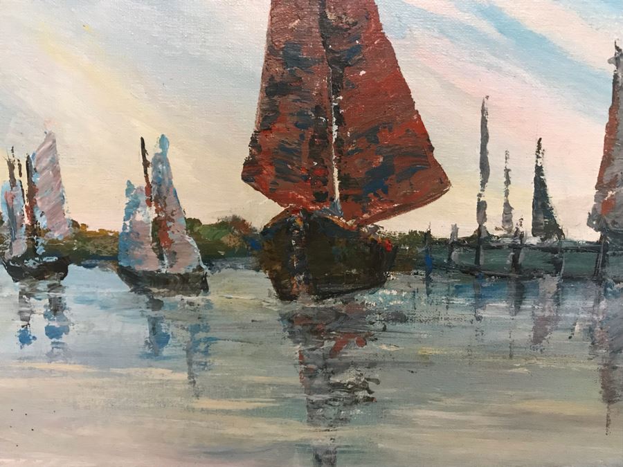 Vintage 1985 Original Jerry Hart Oil Painting 12 X 24 [Photo 5]