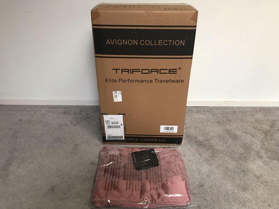 New Triforce Elite Luggage Set Of 3 Spinner Luggage - Avignon Rose Gold And New Triforce Paccking Cubes Collection [Photo 1]