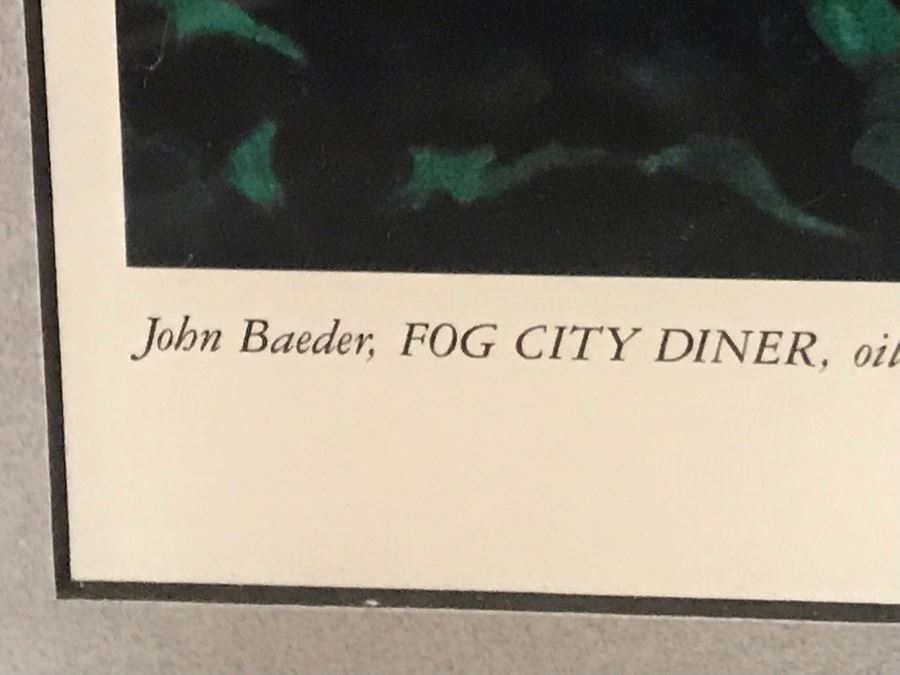Pencil Hand Signed Limited Edition Print By John Baeder Titled 'Fog City Diner' 32 X 24 [Photo 8]