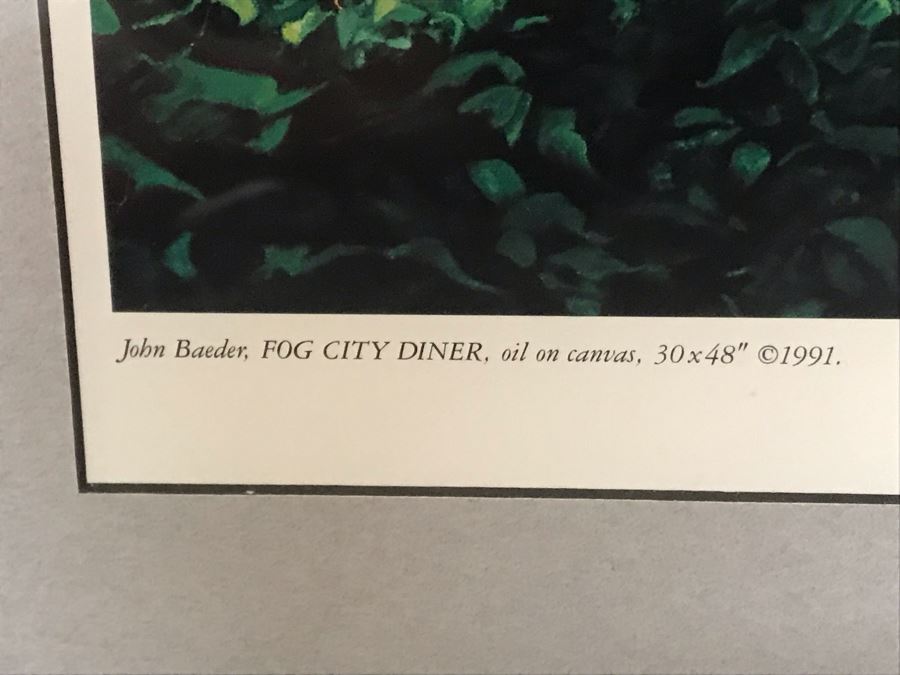Pencil Hand Signed Limited Edition Print By John Baeder Titled 'Fog City Diner' 32 X 24 [Photo 7]