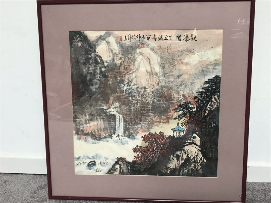Original Chinese Landscape Painting By Ji Gang 13.5 X 13.5 [Photo 2]