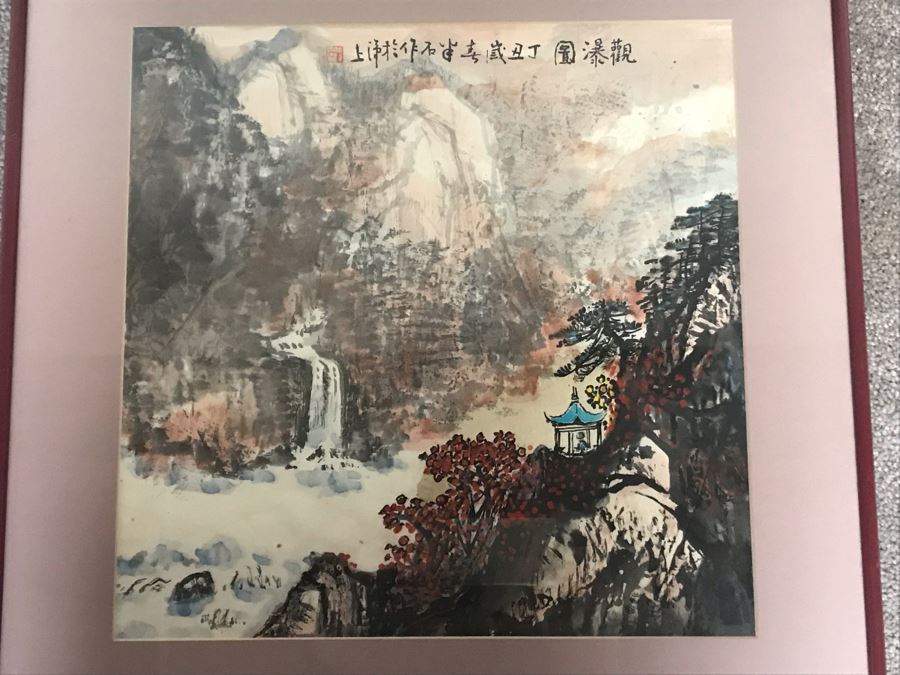 Original Chinese Landscape Painting By Ji Gang 13.5 X 13.5 [Photo 3]