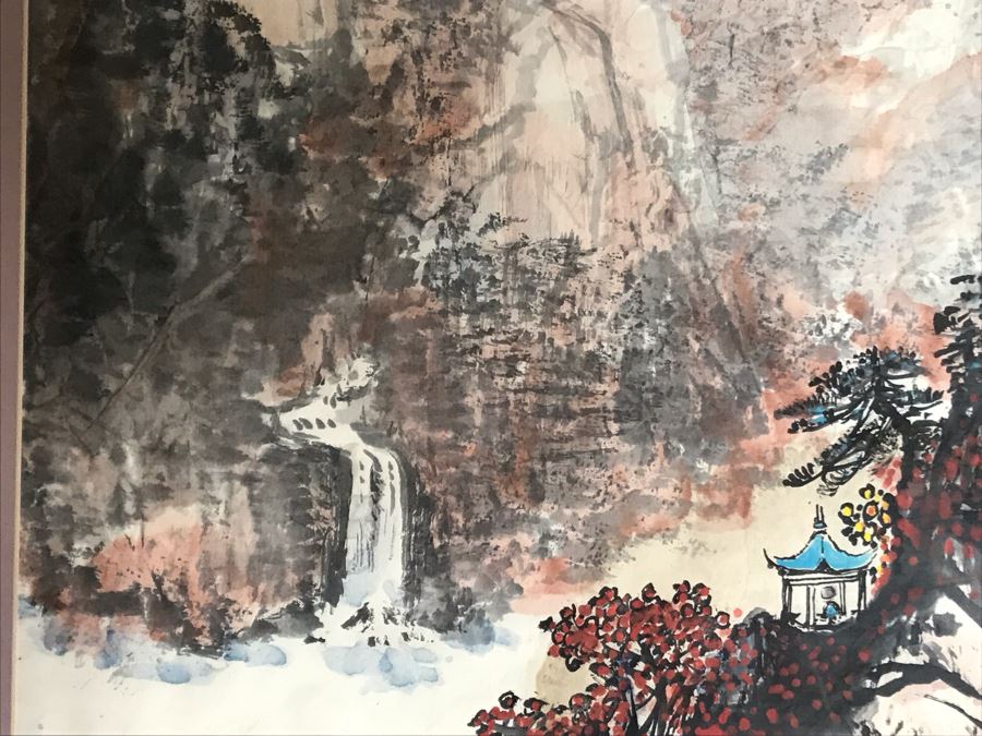 Original Chinese Landscape Painting By Ji Gang 13.5 X 13.5 [Photo 5]