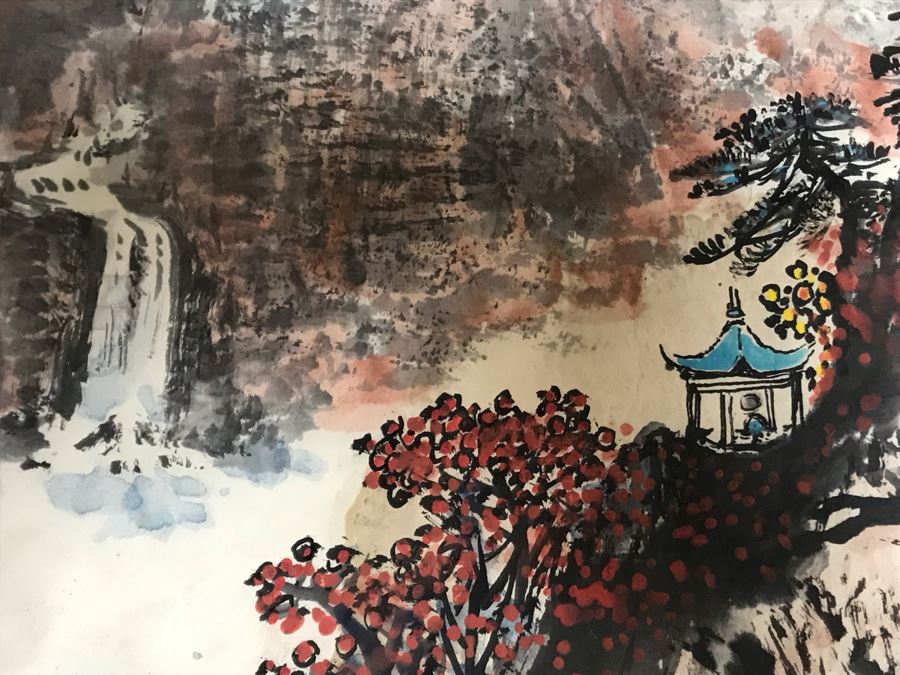 Original Chinese Landscape Painting By Ji Gang 13.5 X 13.5 [Photo 8]