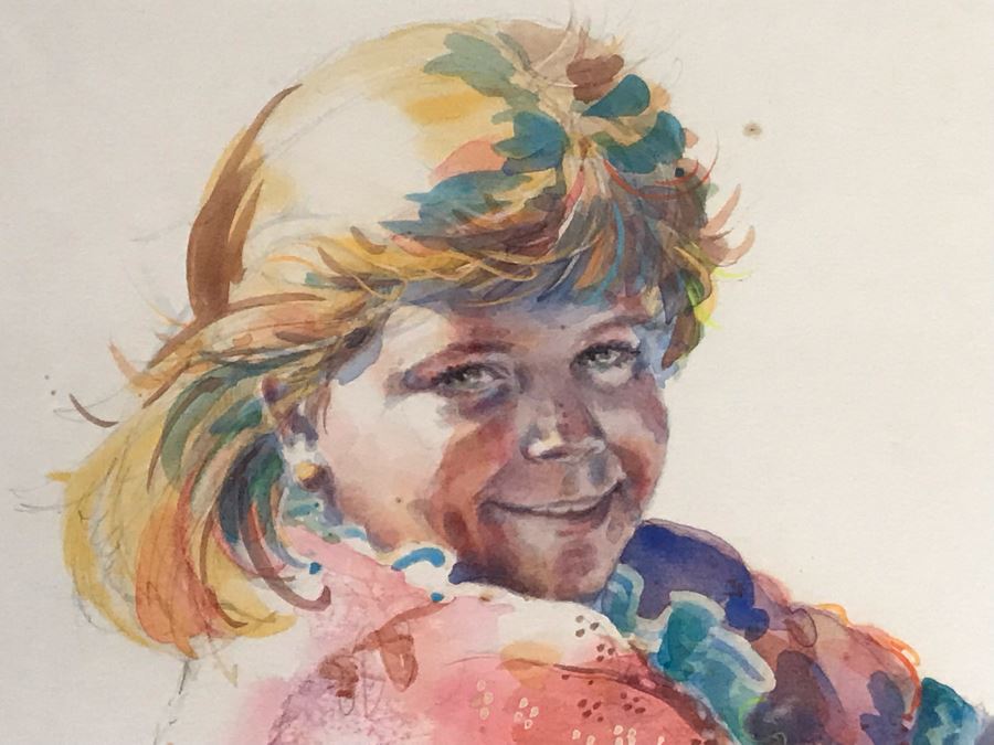 Original Portrait Painting Of Girl By Elizabeth Schoppe Dahlgren 41 X 33 [Photo 3]