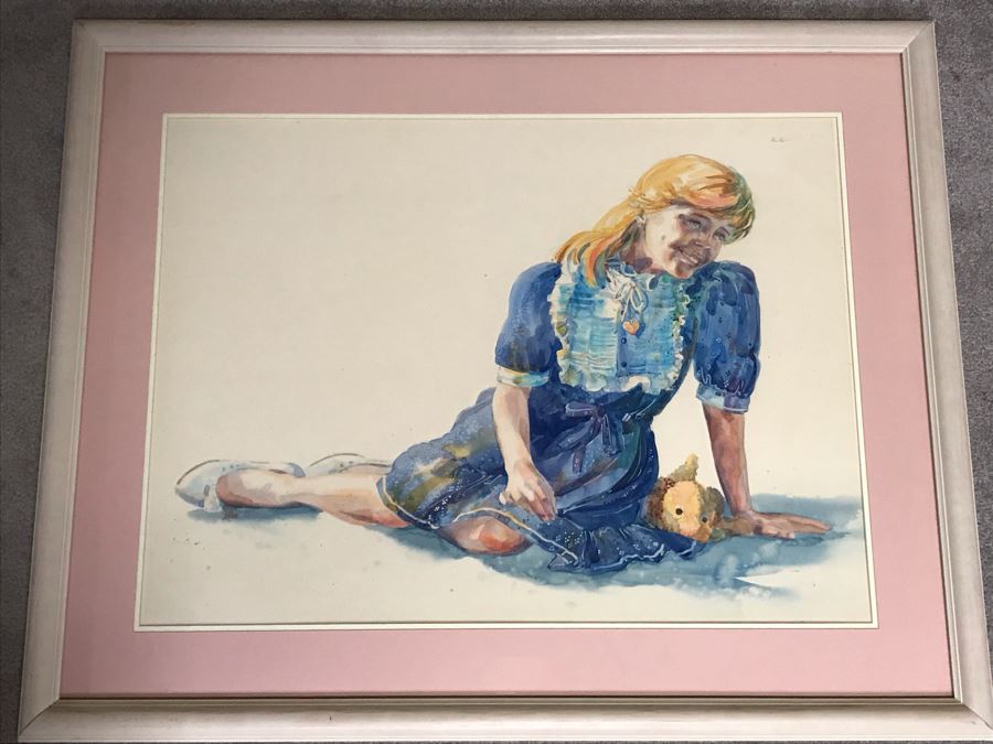 Original Portrait Painting Of Girl By Elizabeth Schoppe Dahlgren 41 X 33 [Photo 2]