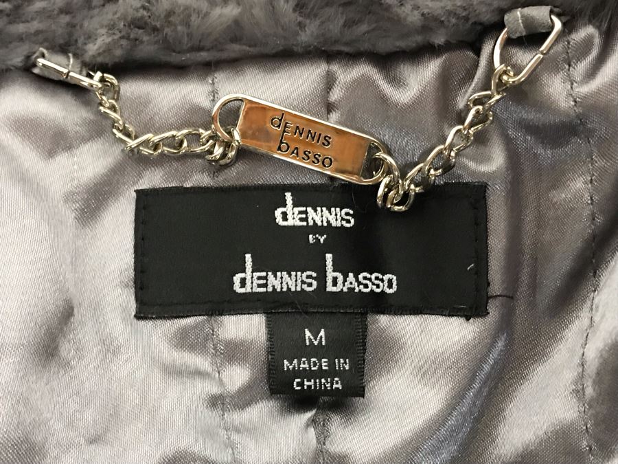 New Dennis By Dennis Basso Faux Fur Vest Jacket Pearl Grey Women's Size M [Photo 7]