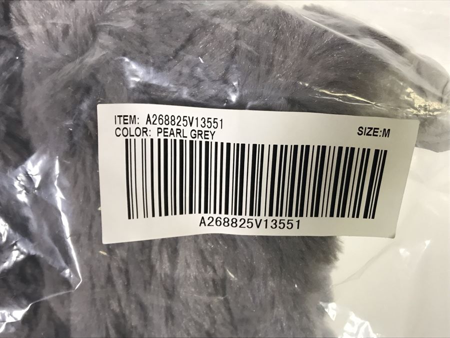 New Dennis By Dennis Basso Faux Fur Vest Jacket Pearl Grey Women's Size M [Photo 9]