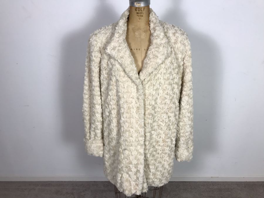 New Dennis By Dennis Basso Faux Fur Jacket Women's Size L [Photo 5]