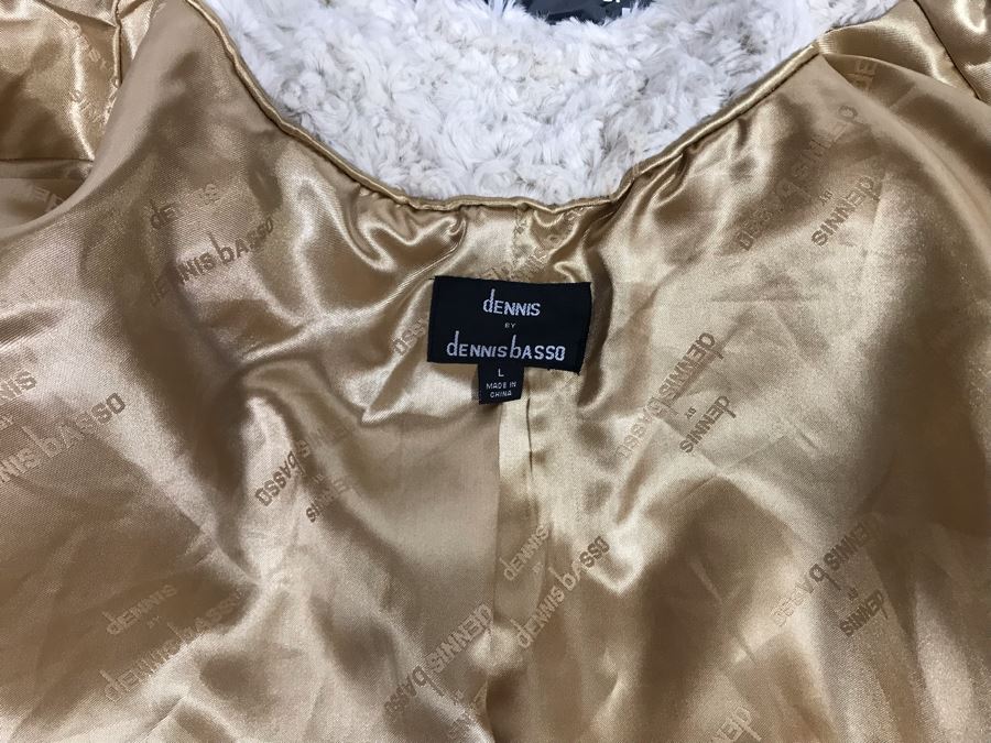 New Dennis By Dennis Basso Faux Fur Jacket Women's Size L [Photo 10]