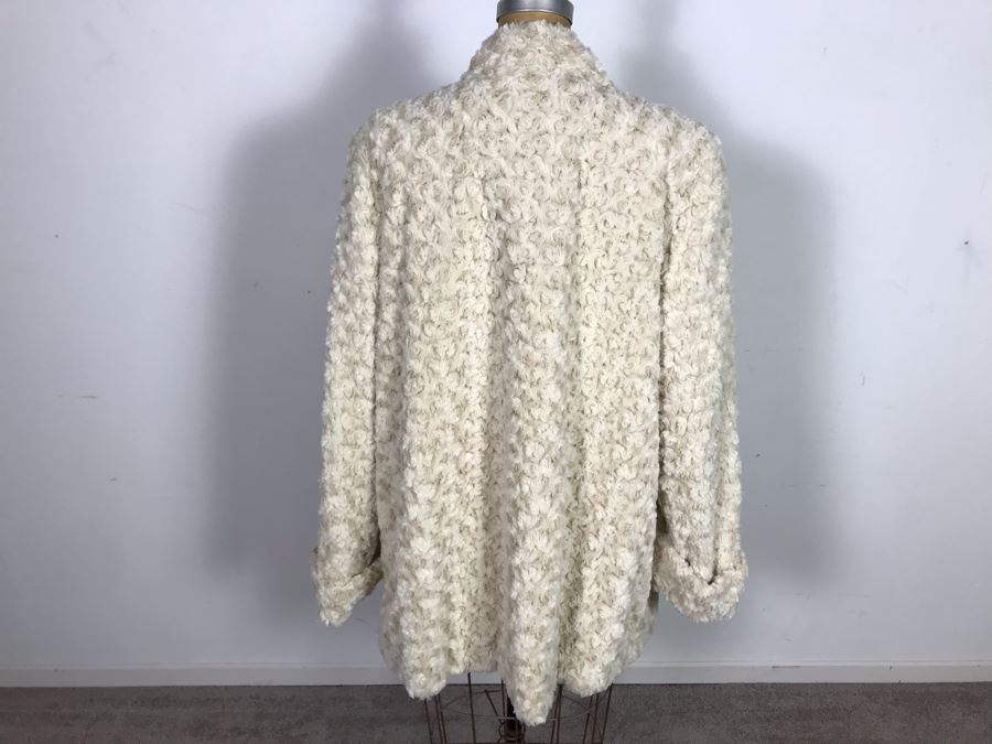 New Dennis By Dennis Basso Faux Fur Jacket Women's Size L [Photo 7]