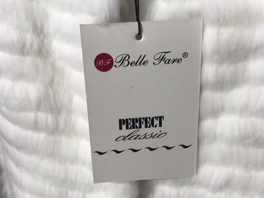 New With Tags Belle Fare Real Rex Rabbit Fur Jacket From Spain Size L [Photo 4]