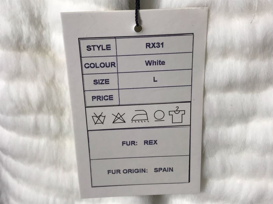 New With Tags Belle Fare Real Rex Rabbit Fur Jacket From Spain Size L [Photo 5]