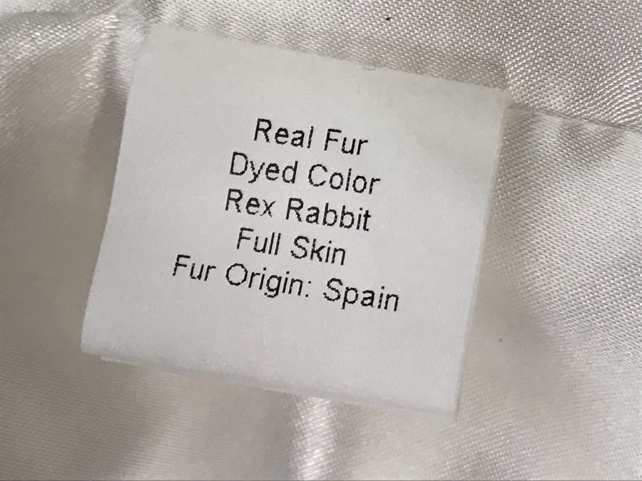 New With Tags Belle Fare Real Rex Rabbit Fur Jacket From Spain Size L [Photo 12]