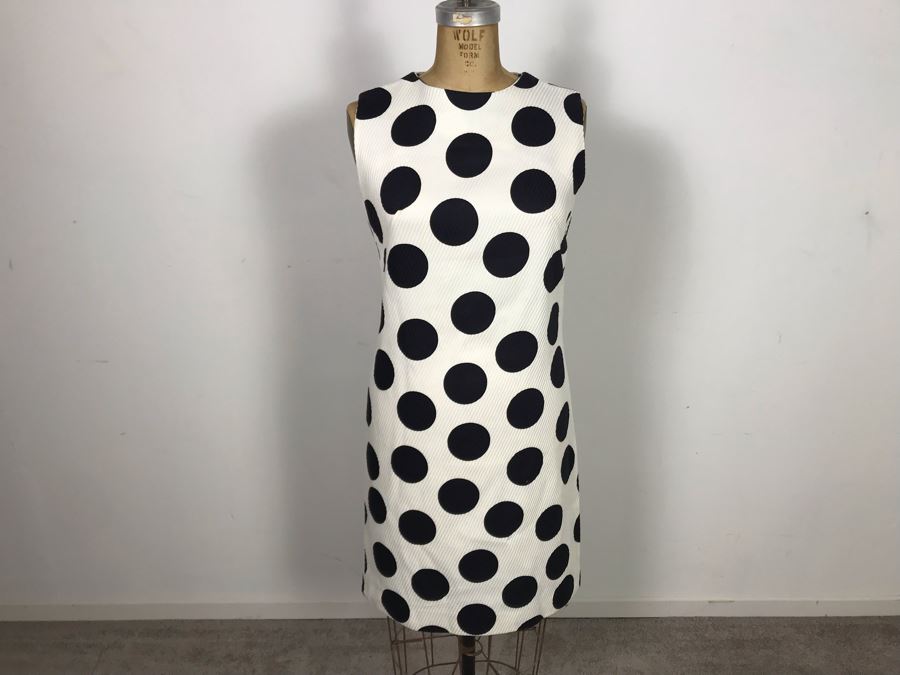 Vintage Mid-Century Black & White Polka Dot Dress With Matching Jacket Size 9 [Photo 12]