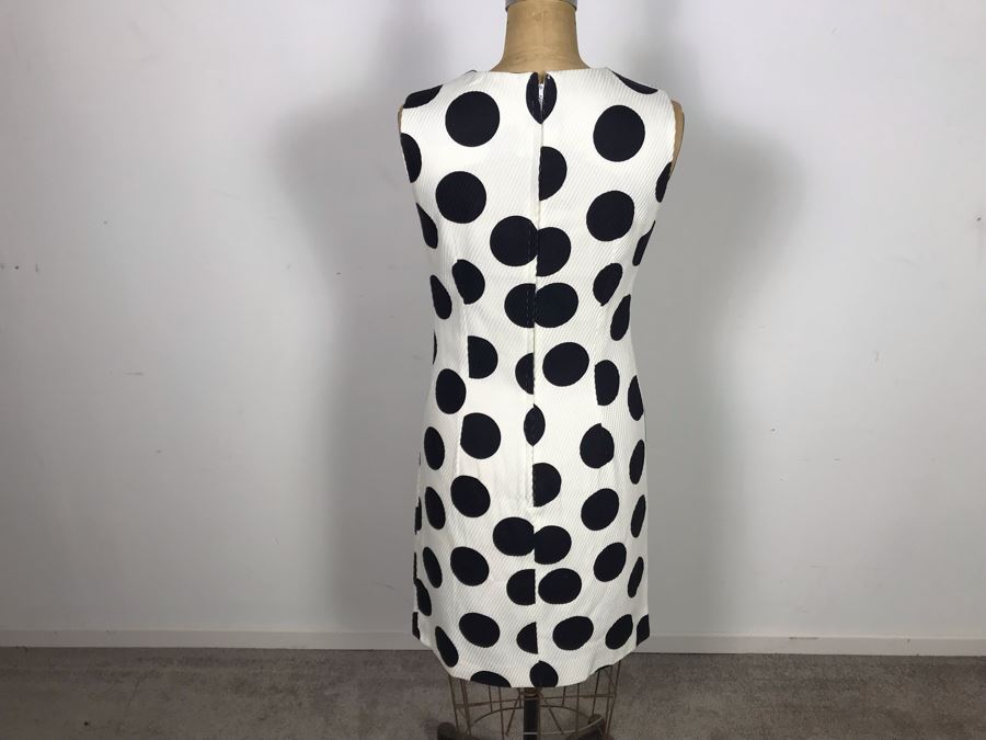 Vintage Mid-Century Black & White Polka Dot Dress With Matching Jacket Size 9 [Photo 5]