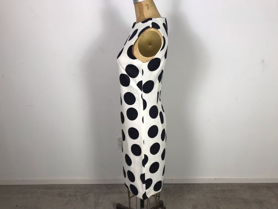 Vintage Mid-Century Black & White Polka Dot Dress With Matching Jacket Size 9 [Photo 4]