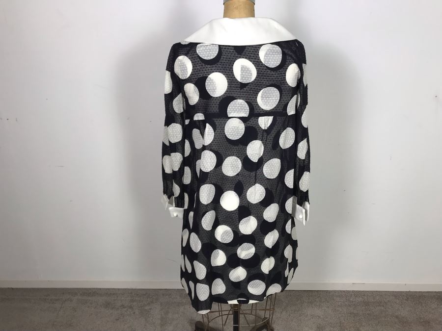 Vintage Mid-Century Black & White Polka Dot Dress With Matching Jacket Size 9 [Photo 10]