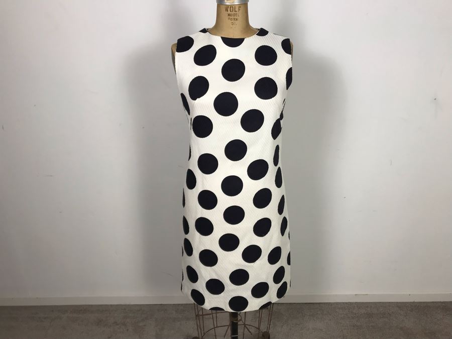Vintage Mid-Century Black & White Polka Dot Dress With Matching Jacket Size 9 [Photo 2]