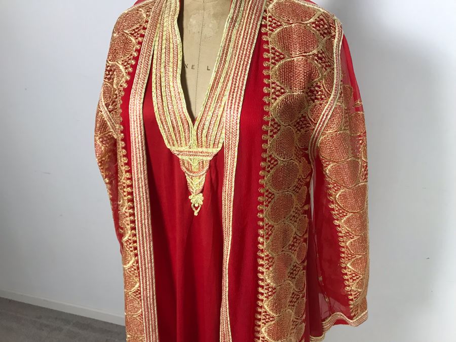 Handmade Gown With Gold Embroidery