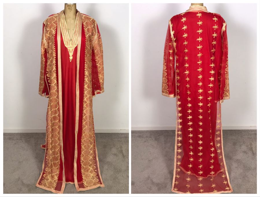 Handmade Gown With Gold Embroidery