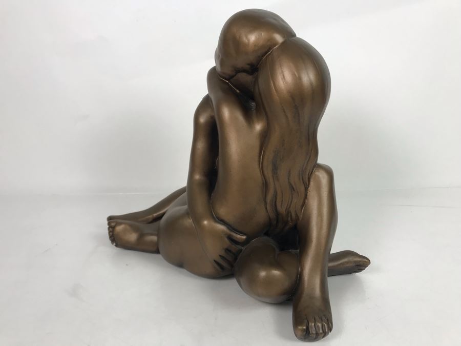 Austin Production Inc Plaster Sculpture In Bronze Finish By Arnold Bergere Titled 'Naked Embrace' Some Paint Chips Shown In Photos 16W X 8D X 13.5H [Photo 3]