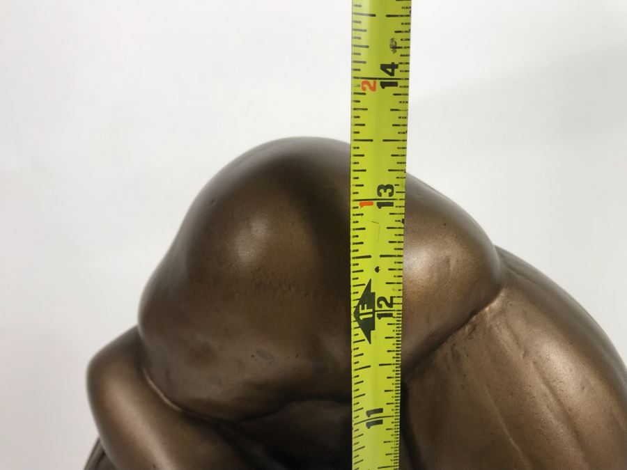 Austin Production Inc Plaster Sculpture In Bronze Finish By Arnold Bergere Titled 'Naked Embrace' Some Paint Chips Shown In Photos 16W X 8D X 13.5H [Photo 20]