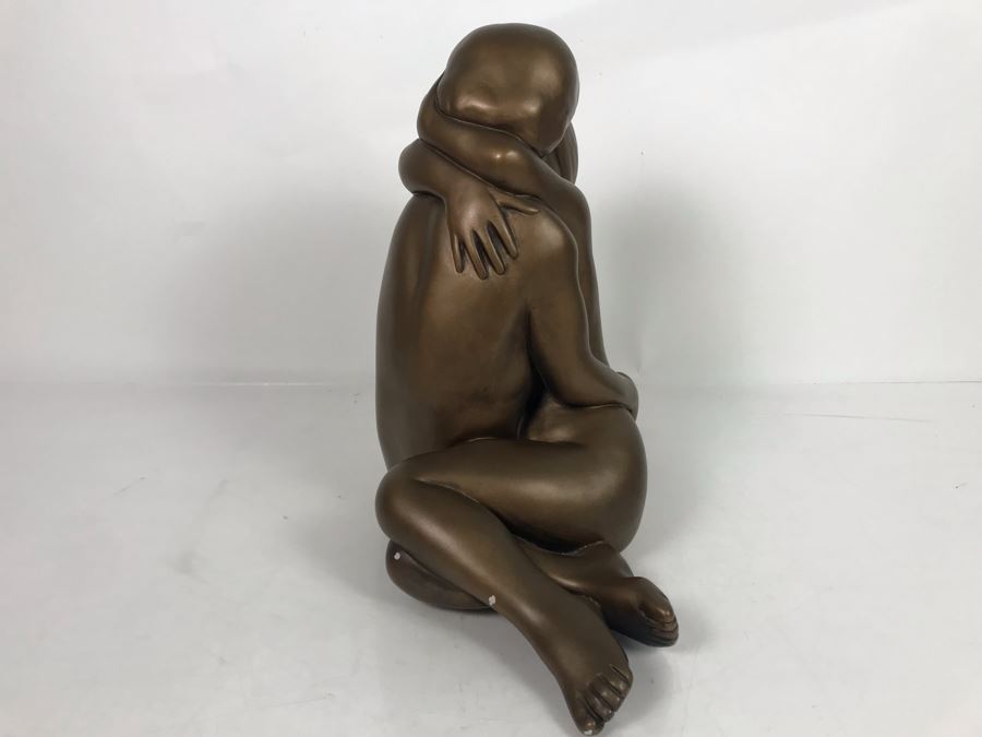 Austin Production Inc Plaster Sculpture In Bronze Finish By Arnold Bergere Titled 'Naked Embrace' Some Paint Chips Shown In Photos 16W X 8D X 13.5H [Photo 11]