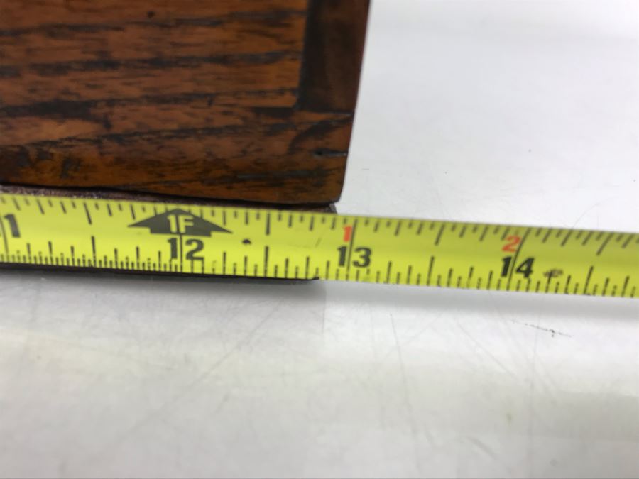 Antique Asian Wooden Tongue And Groove Box With Inner Wooden Removable Tray Writing On Bottom Of Box 13W X 9D X 9H - See Photos  [Photo 24]