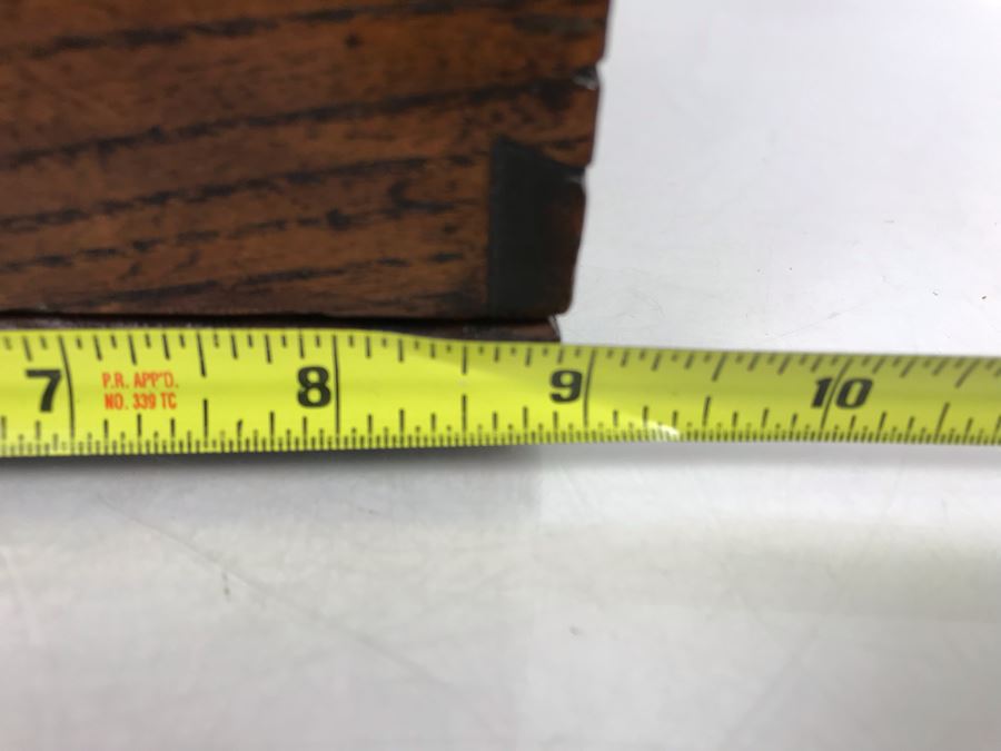 Antique Asian Wooden Tongue And Groove Box With Inner Wooden Removable Tray Writing On Bottom Of Box 13W X 9D X 9H - See Photos  [Photo 25]