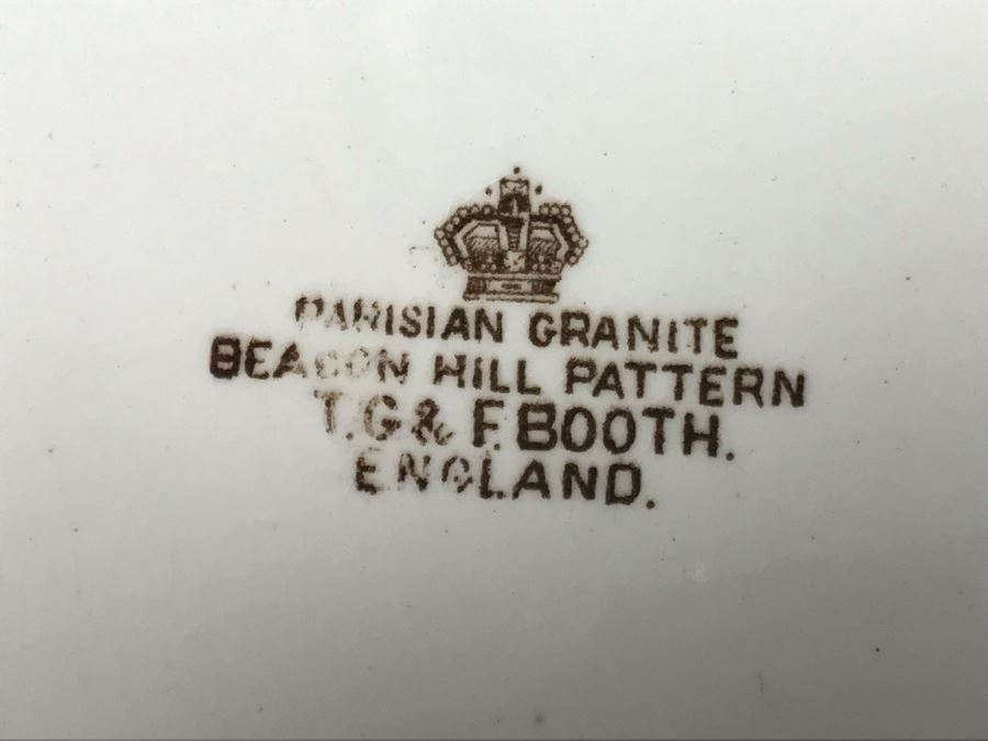 Vintage Parisian Granite Beacon Hill Pattern T. G. & F. Booth England Platter 16.5 X 13 [Photo 5]