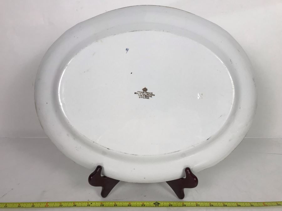 Vintage Parisian Granite Beacon Hill Pattern T. G. & F. Booth England Platter 16.5 X 13 [Photo 4]