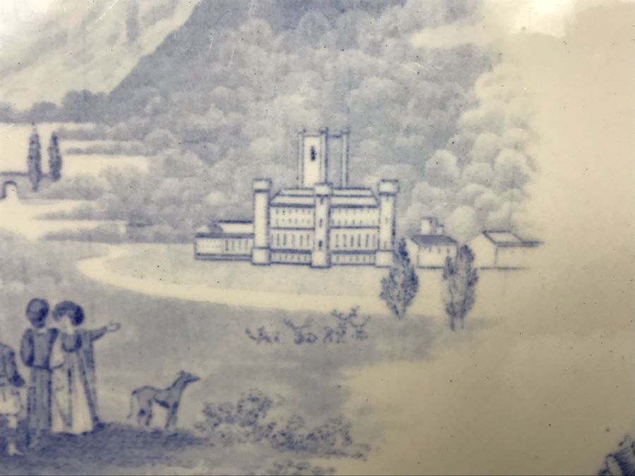 Vintage Brown-Westhead, Moore & Co Breadalbane Cauldon England Blue & White Platter 17 X 14 [Photo 7]