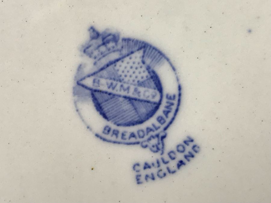 Vintage Brown-Westhead, Moore & Co Breadalbane Cauldon England Blue & White Platter 17 X 14 [Photo 10]
