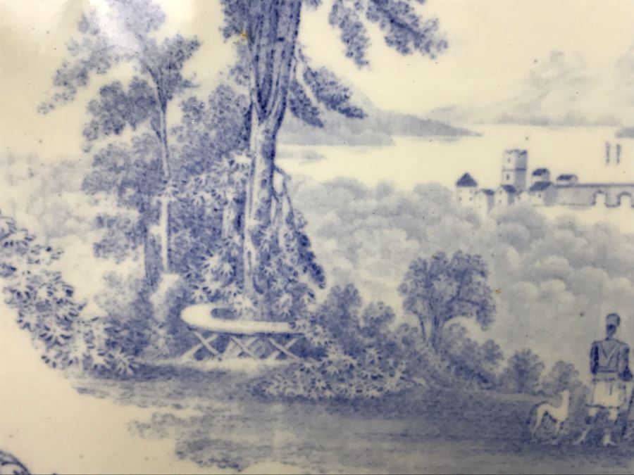 Vintage Brown-Westhead, Moore & Co Breadalbane Cauldon England Blue & White Platter 17 X 14 [Photo 5]