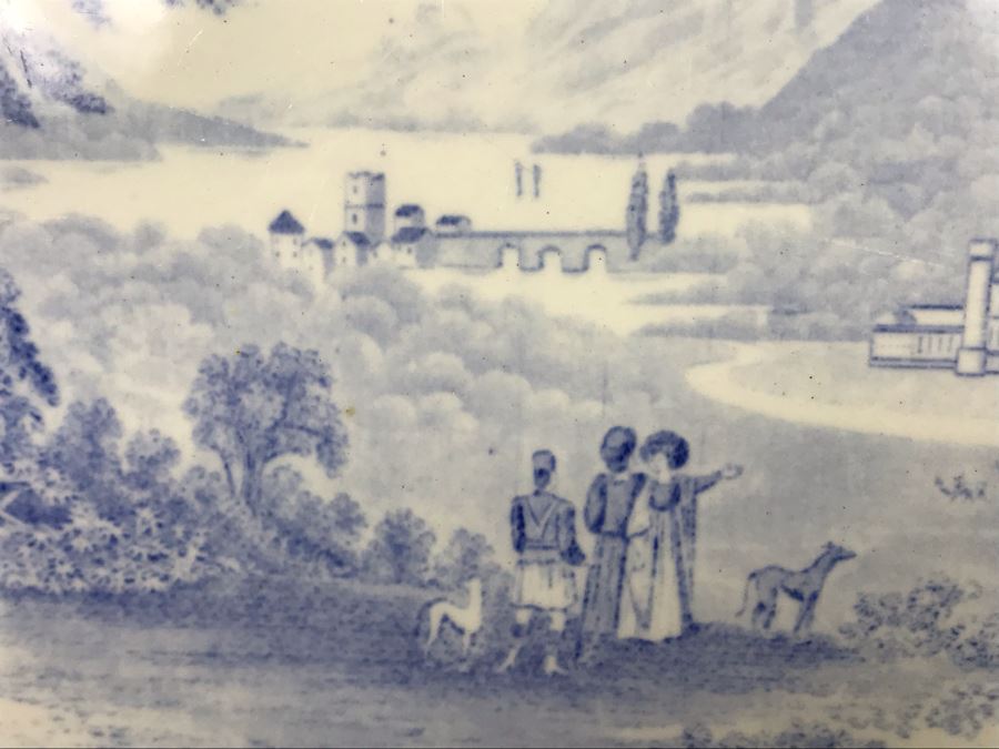 Vintage Brown-Westhead, Moore & Co Breadalbane Cauldon England Blue & White Platter 17 X 14 [Photo 6]