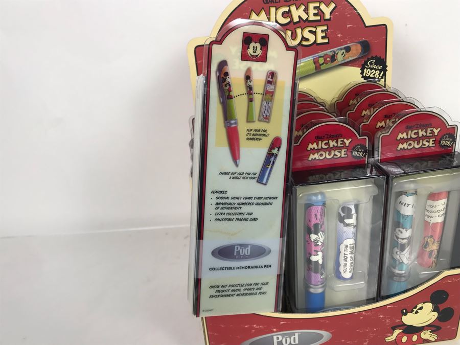 New Old Stock Walt Disney's Mickey Mouse Limited Edition Pod Pens - 12 Pens Total With Store Merchandiser [Photo 12]