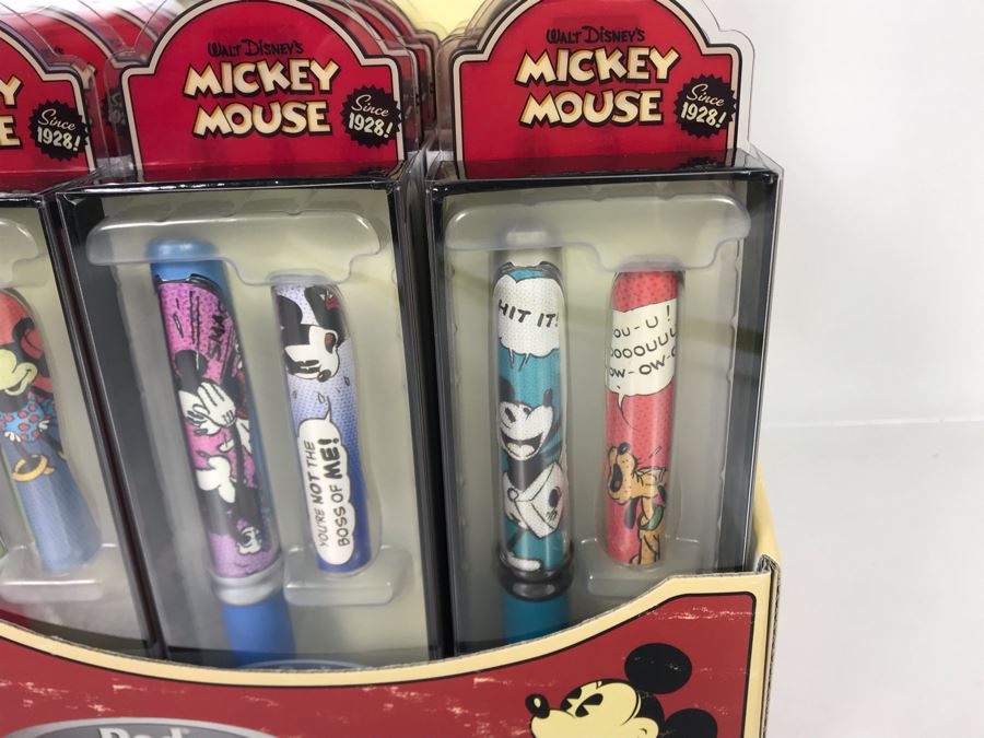 New Old Stock Walt Disney's Mickey Mouse Limited Edition Pod Pens - 12 Pens Total With Store Merchandiser [Photo 6]