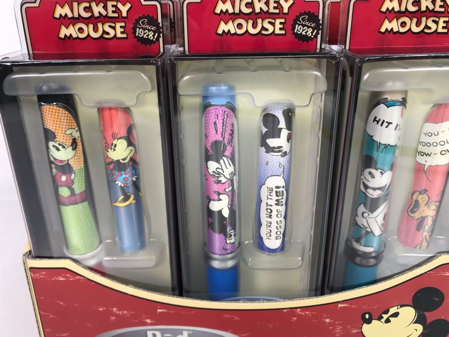 New Old Stock Walt Disney's Mickey Mouse Limited Edition Pod Pens - 12 Pens Total With Store Merchandiser [Photo 5]