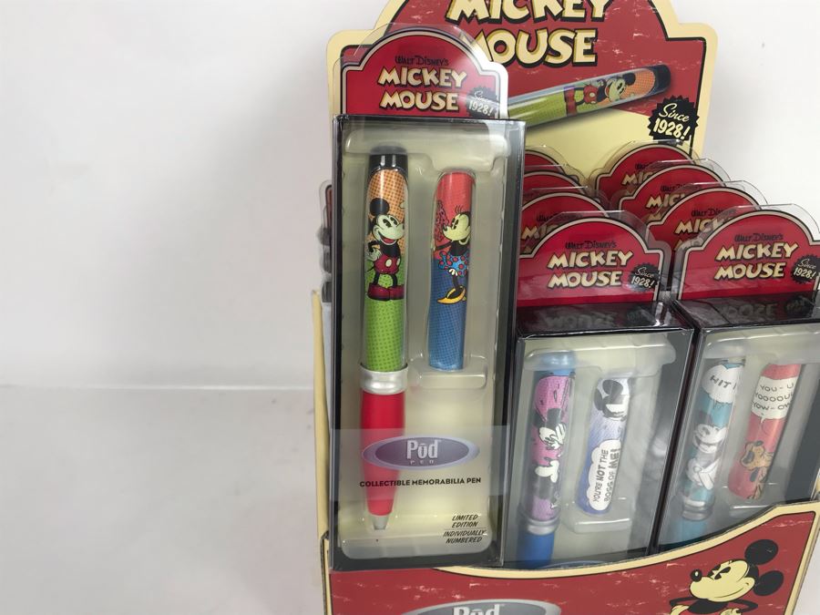 New Old Stock Walt Disney's Mickey Mouse Limited Edition Pod Pens - 12 Pens Total With Store Merchandiser [Photo 10]