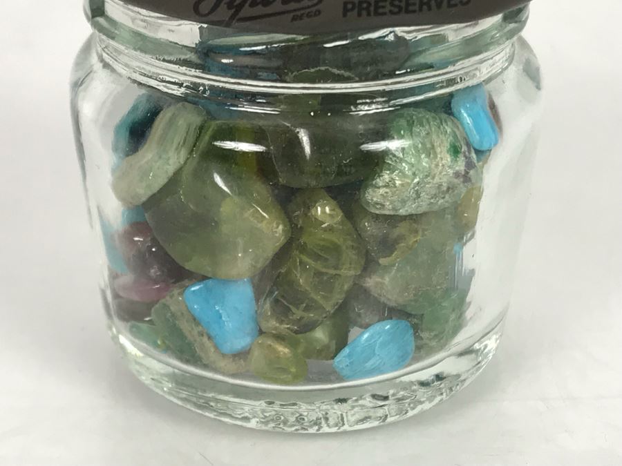 Small Glass Jar Filled With Various Stones Including Turquoise [Photo 3]